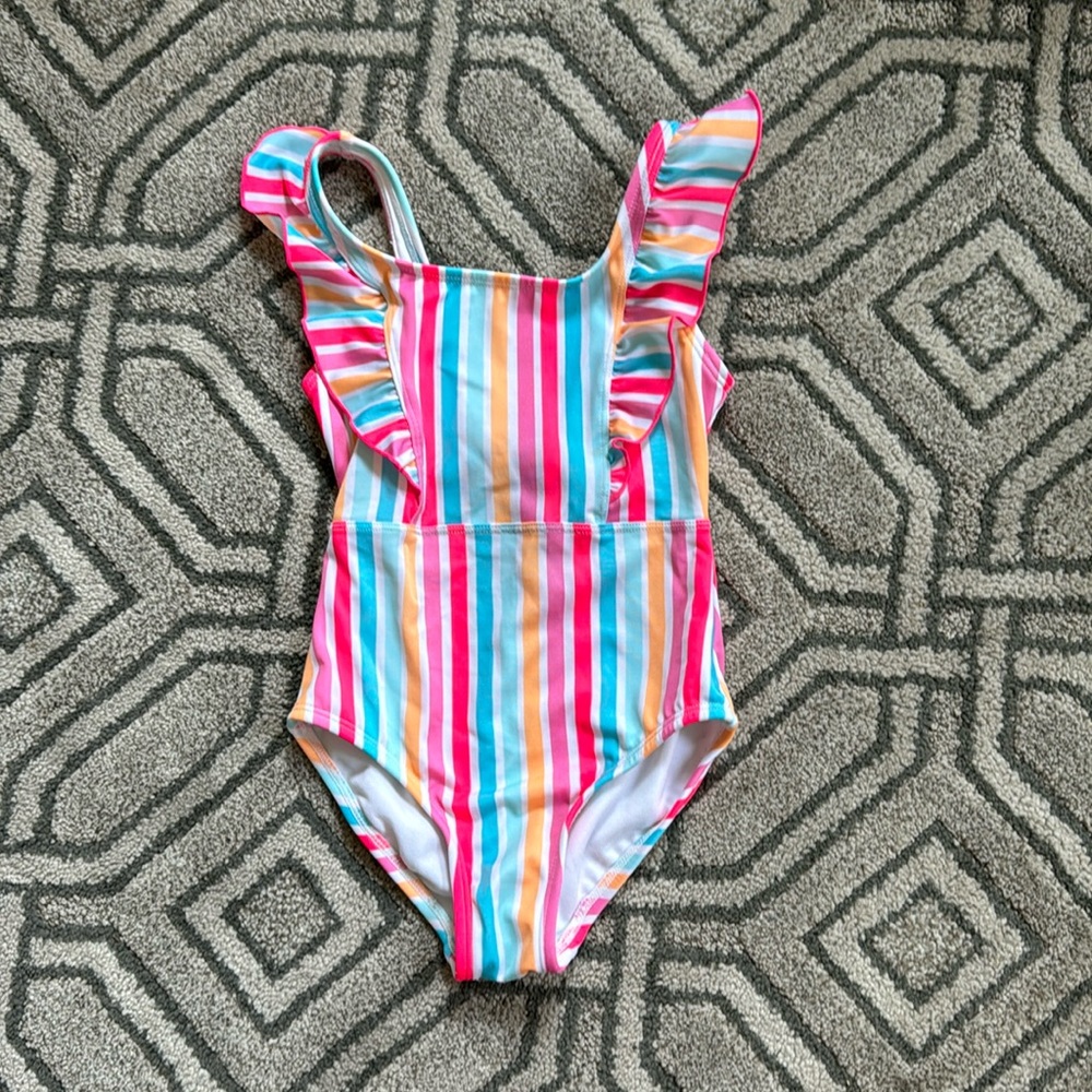 Cat and Jack one piece striped swimsuit size XS (4/5)
